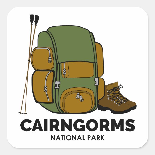 Cairngorms National Park Scotland Backpack Square Sticker (Front)