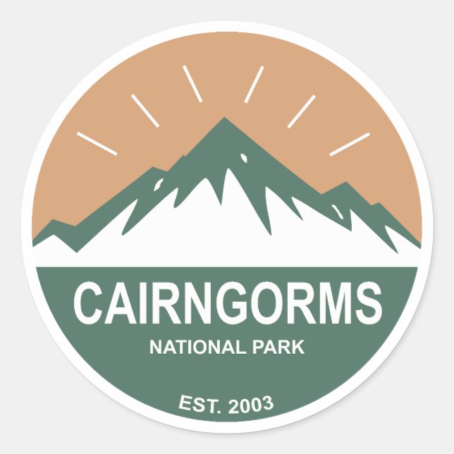 Cairngorms National Park Scotland Classic Round Sticker (Front)