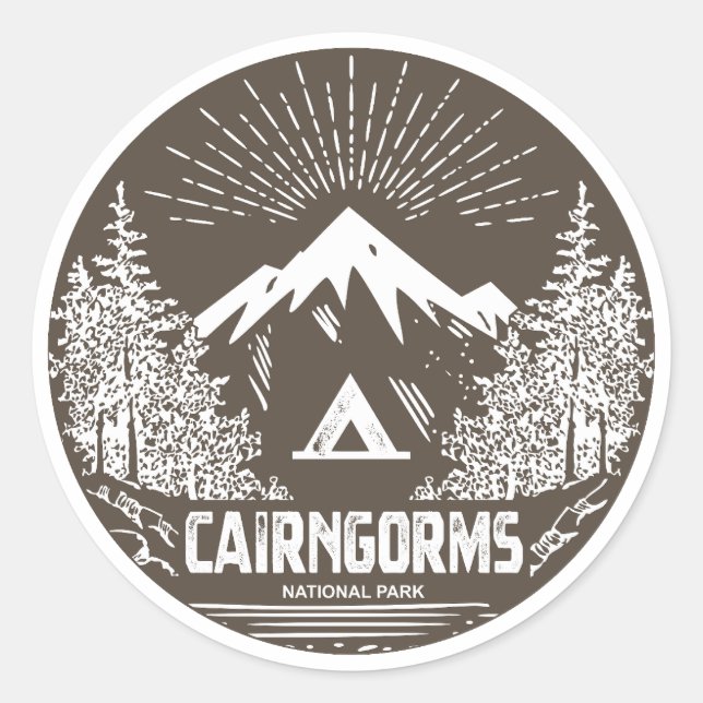 Cairngorms National Park Scotland Classic Round Sticker (Front)
