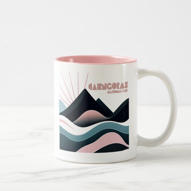 Cairngorms National Park Scotland Coloured Hills Two-Tone Coffee Mug (Right)