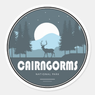 Cairngorms National Park Scotland Deer Classic Round Sticker