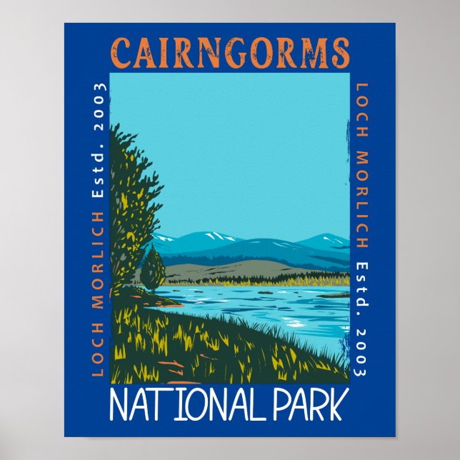 Cairngorms National Park Scotland Distressed Poster (Front)