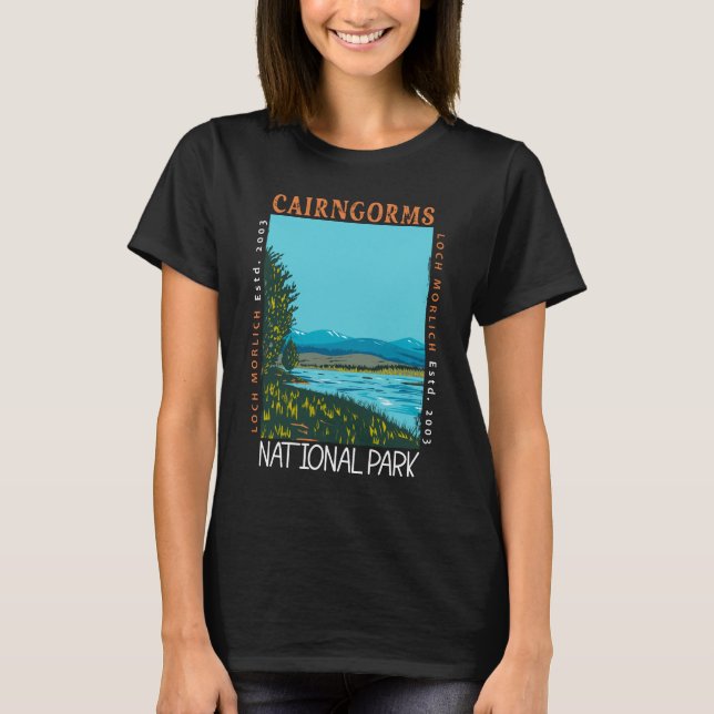 Cairngorms National Park Scotland Distressed T-Shirt (Front)