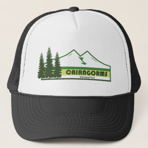 Cairngorms National Park Scotland Green Stripes Trucker Hat
