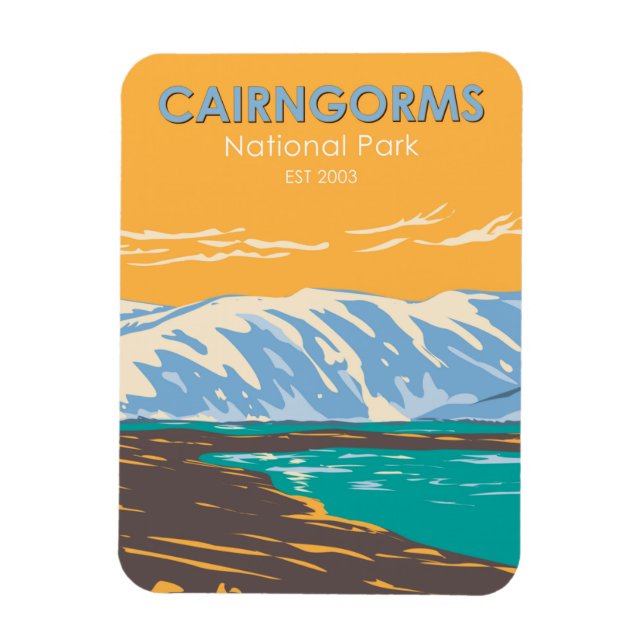 Cairngorms National Park Scotland Loch Etchachan Magnet (Vertical)