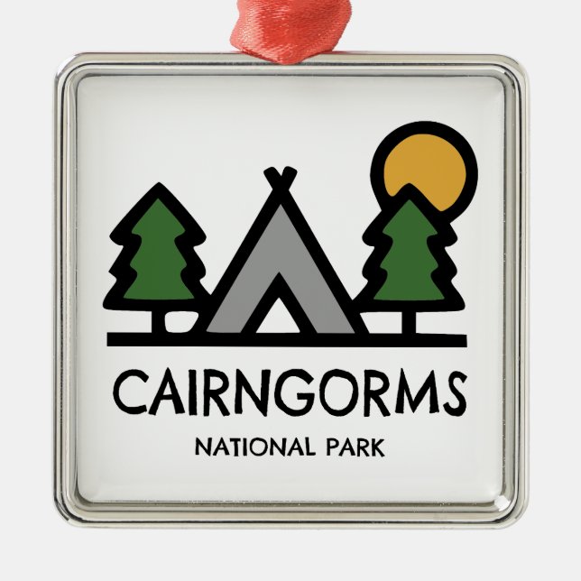 Cairngorms National Park Scotland Metal Tree Decoration (Front)