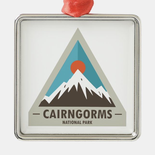 Cairngorms National Park Scotland Metal Tree Decoration (Front)