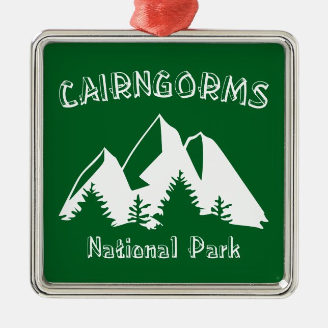 Cairngorms National Park Scotland Metal Tree Decoration (Front)
