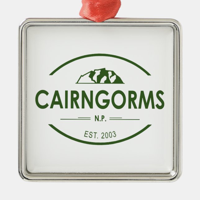 Cairngorms National Park Scotland Metal Tree Decoration (Front)