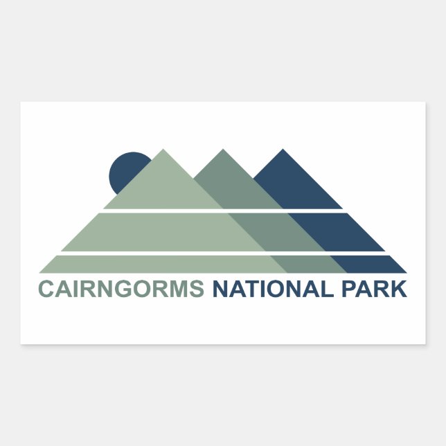 Cairngorms National Park Scotland Mountain Sun Rectangular Sticker (Front)