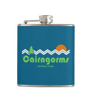 Cairngorms National Park Scotland Retro Hip Flask