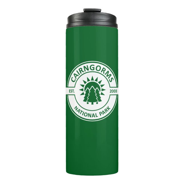 Cairngorms National Park Scotland Sun Trees Thermal Tumbler (Front)