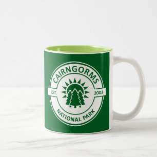 Cairngorms National Park Scotland Sun Trees Two-Tone Coffee Mug