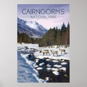 Cairngorms National Park Scotland Travel Poster