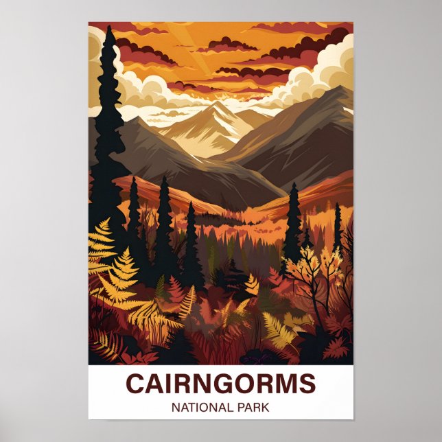 Cairngorms National Park Scotlandia Travel Poster (Front)