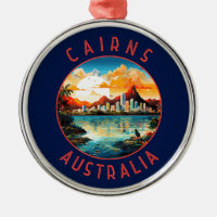 Cairns Australia Retro Distressed Circle