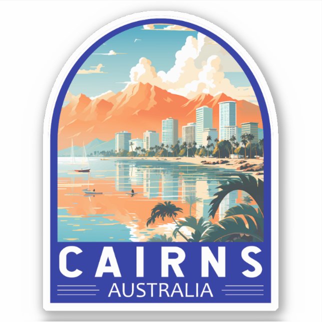 Cairns Australia Travel Art Vintage (Front)