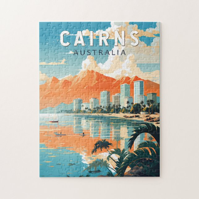 Cairns Australia Travel Art Vintage Jigsaw Puzzle (Vertical)