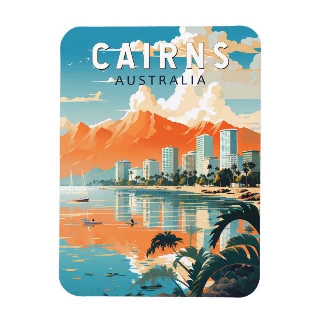 Cairns Australia Travel Art Vintage Magnet (Vertical)