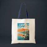 Cairns Australia Travel Art Vintage Tote Bag<br><div class="desc">Cairns retro vector travel design. Cairns is a city in Queensland,  Australia,  on the tropical northeast coast of Far North Queensland. It was founded in 1876 and is considered the gateway to Australia's Great Barrier Reef and the Wet Tropics Rainforest.</div>
