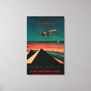 Cairo - Bagdad - Karachi Air Vintage Poster Canvas Print