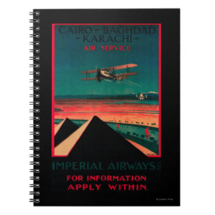 Cairo - Bagdad - Karachi Air Vintage Poster Notebook