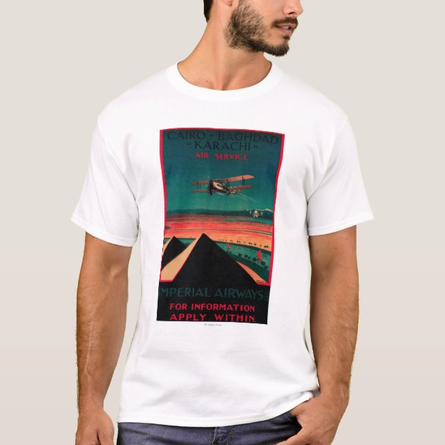 Cairo - Bagdad - Karachi Air Vintage Poster T-Shirt (Front)