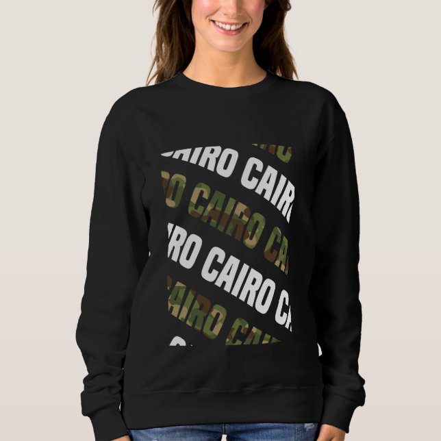 Cairo Camo Pattern Green Camouflage Sweatshirt (Front)
