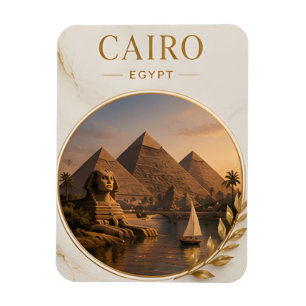 Cairo Egypt Ancient Pyramids & Nile Heritage 🗺️ Magnet