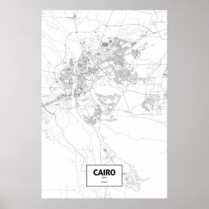 Cairo, Egypt (black on white) Poster