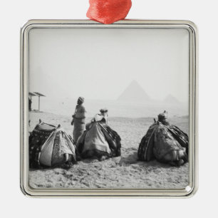 Cairo Egypt, Camel Jockeys Giza Pyramids (NR) Metal Tree Decoration