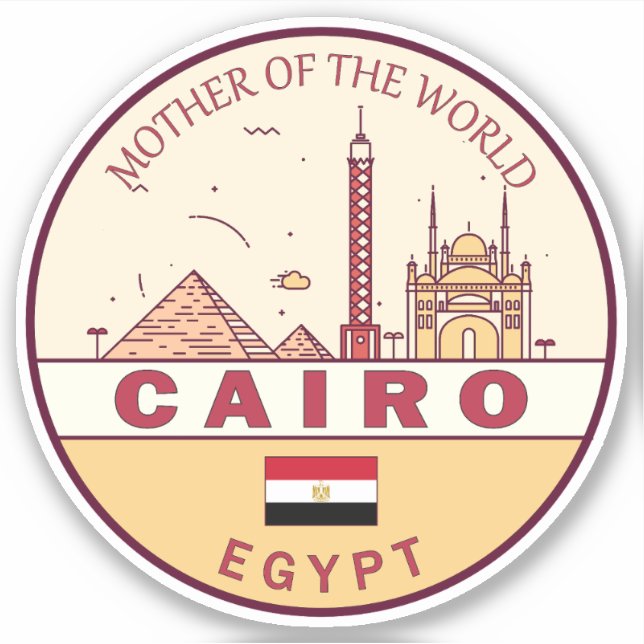 Cairo Egypt City Skyline Emblem (Front)