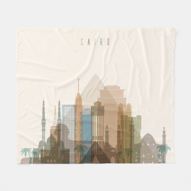 Cairo, Egypt | City Skyline Fleece Blanket (Front (Horizontal))