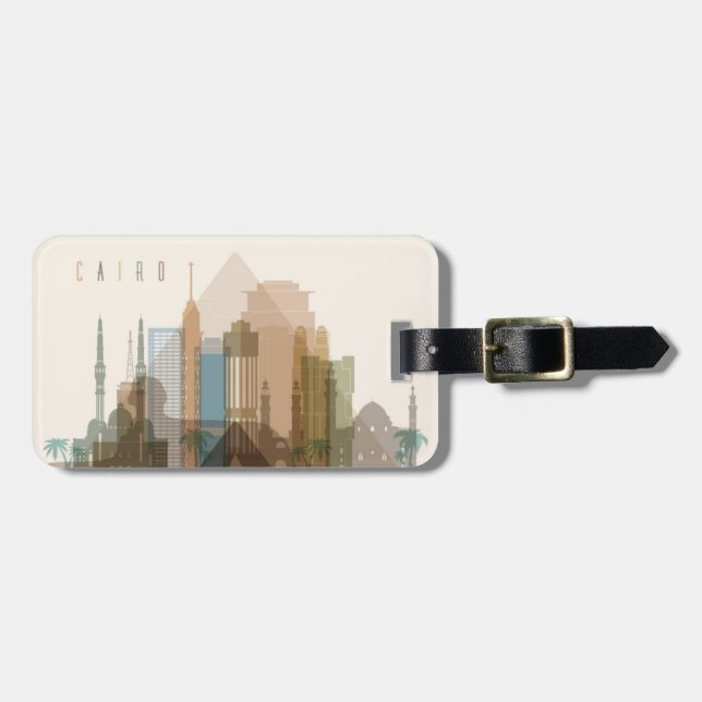 Cairo, Egypt | City Skyline Luggage Tag (Front Horizontal)