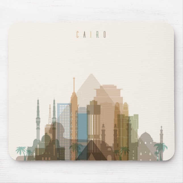 Cairo, Egypt | City Skyline Mouse Mat (Front)