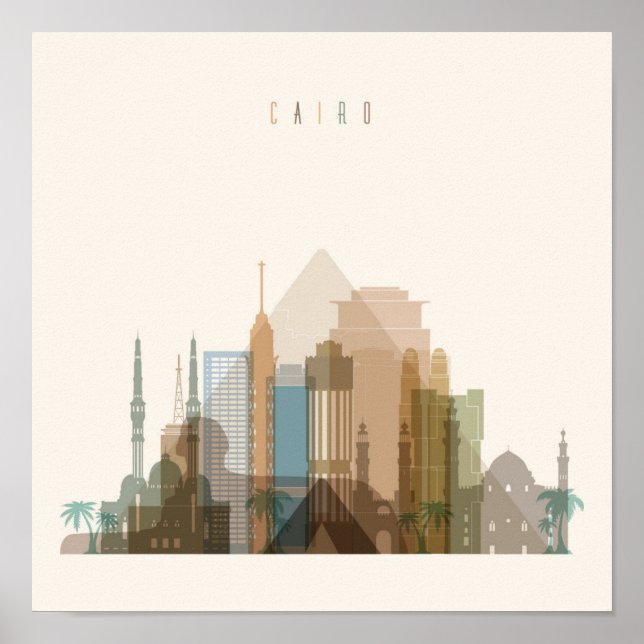 Cairo, Egypt | City Skyline Poster (Front)