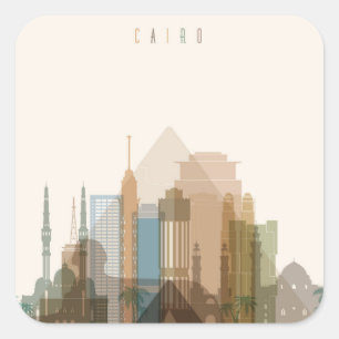 Cairo, Egypt   City Skyline Square Sticker