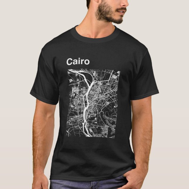 Cairo Egypt Classic City Map Graphic T-Shirt (Front)