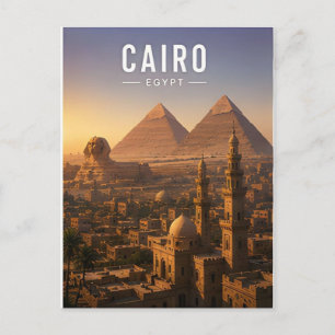 Cairo Egypt Nile Valley Ancient City Travel Postcard