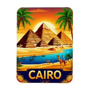 Cairo Egypt Pyramids Nile Travel Souvenir Magnet