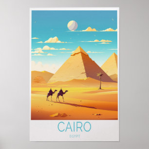 Cairo Egypt Pyramids Travel Poster