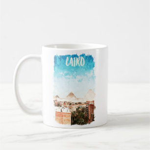 Cairo Egypt Pyramids Vintage Travel Coffee Mug
