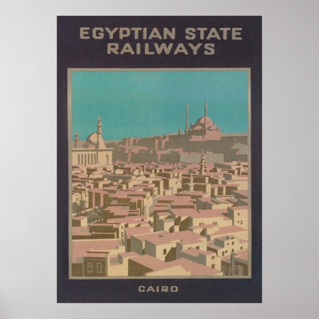 Cairo Egypt Retro Vintage Travel Poster (Front)
