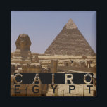 Cairo Egypt Souvenir Magnet<br><div class="desc">Souvenir showcasing an iconic view of the Giza Plateau near Cairo,  Egypt.</div>