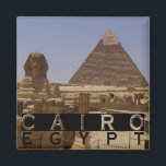 Cairo Egypt Souvenir Magnet<br><div class="desc">Souvenir showcasing an iconic view of the Giza Plateau near Cairo, Egypt.</div>