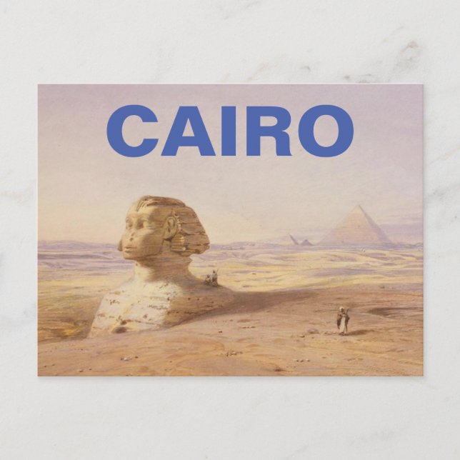Cairo, Egypt - Sphinx & Pyramid Postcard (Front)