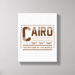 Cairo Egypt Typography Graphic   Modern Design Canvas Print