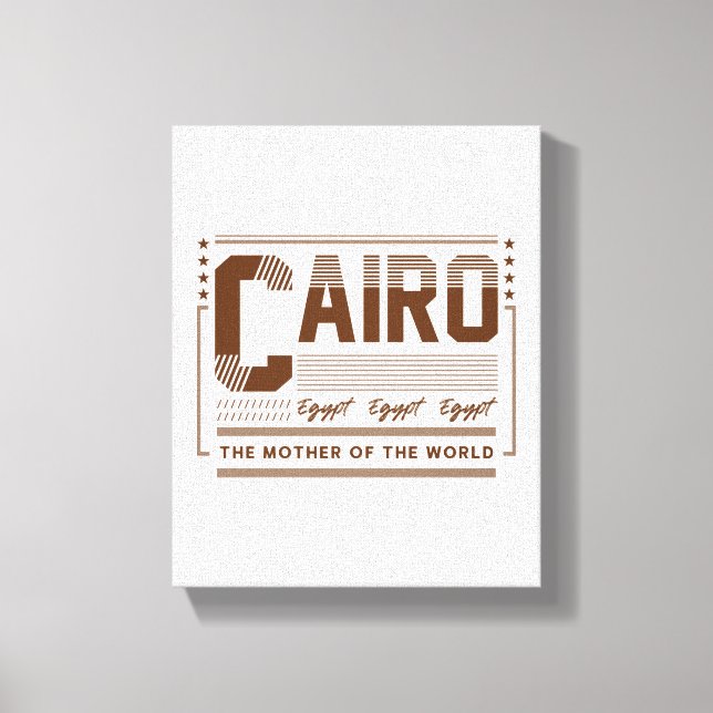 Cairo Egypt Typography Graphic | Modern Design Canvas Print (Front)