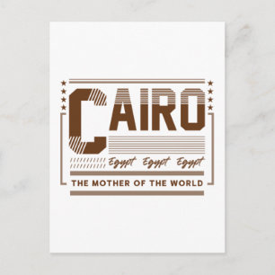 Cairo Egypt Typography Graphic   Modern Design Postcard