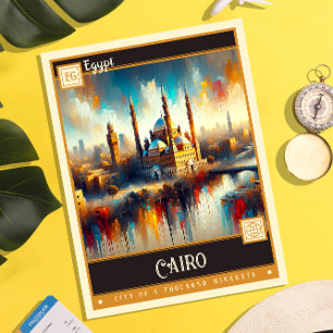 Cairo, Egypt Vintage Painting Postcard